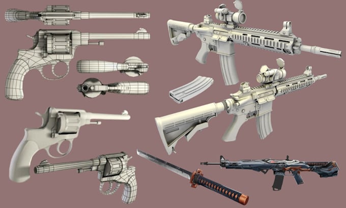 Create 3d game weapon animation 3d gun 3d sword dagger 3dcosplay ...