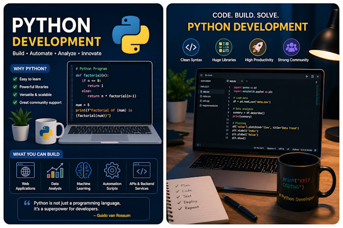 do python programming, automation scripts, and small projects