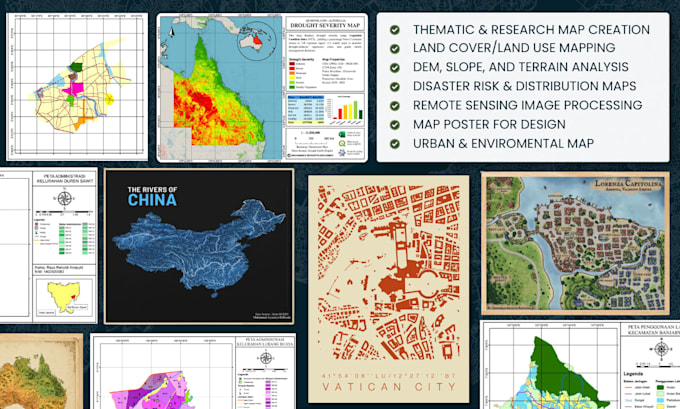 create gis, research map and spatial analysis