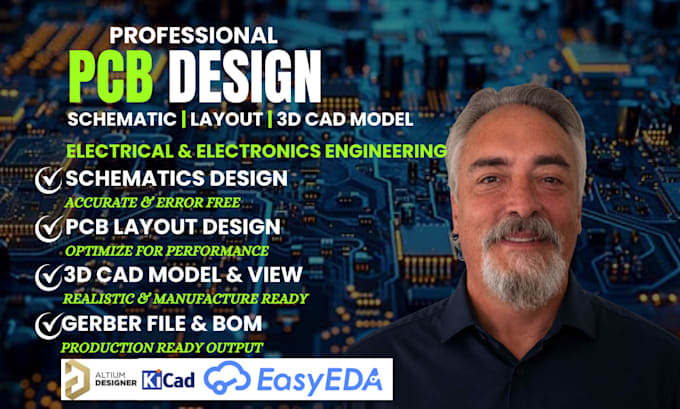 do pcb design schematic layout, electrical, electronic engineering, 3d cad model