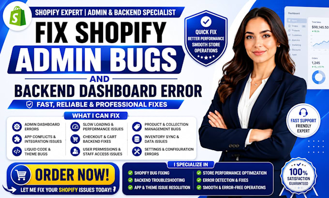 fix shopify admin bugs and backend dashboard error