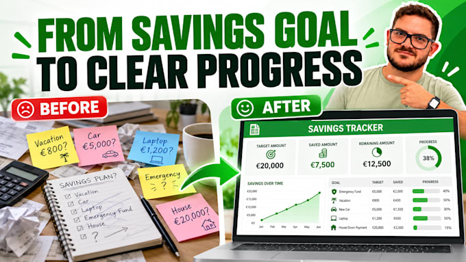 create a custom excel savings tracker for your goal