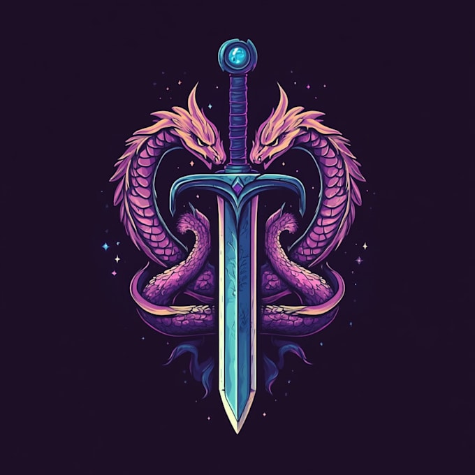 create a detailed fantasy logo illustration
