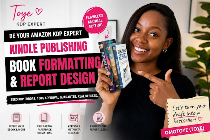 be your amazon KDP expert for book formatting kindle publishing report design