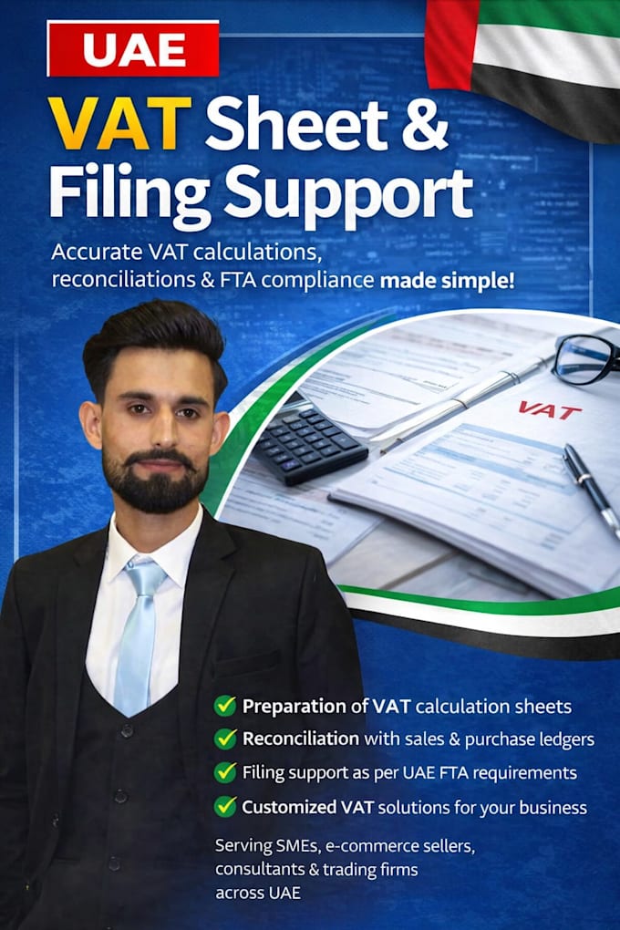prepare vat calculation sheets and filing support for uae businesses