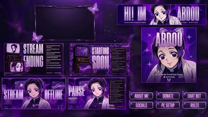 design a full anime streamer package