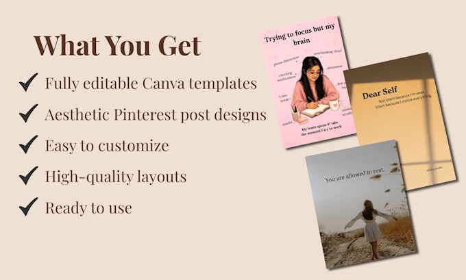 create aesthetic editable canva pinterest templates