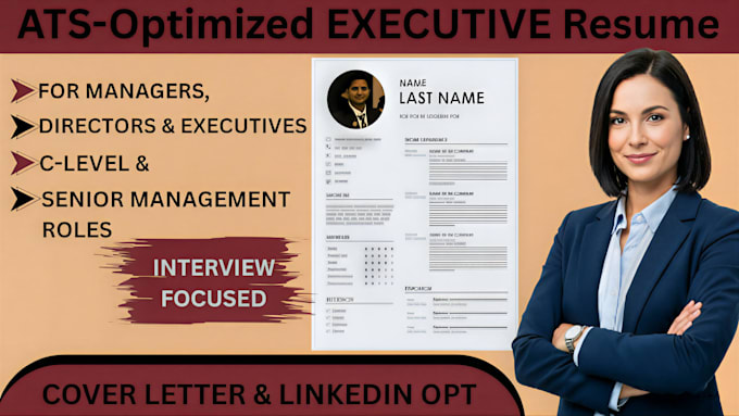 write an ats friendly executive resume and professional CV