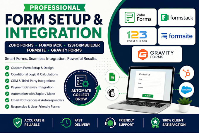 setup zoho forms formstack 123formbuilder formsite gravity forms integration