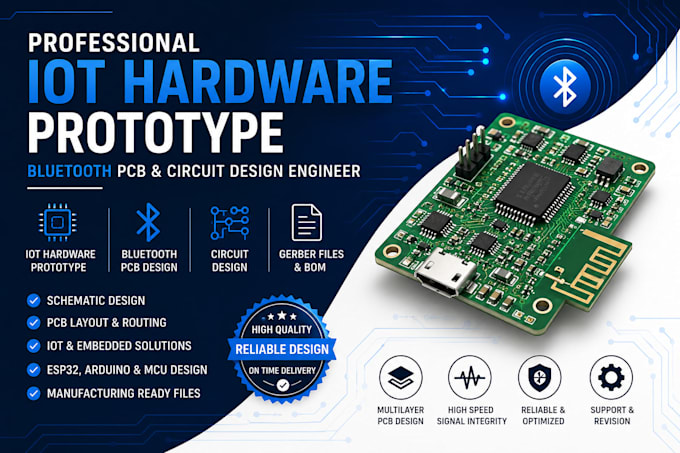 professional iot hardware prototype, bluetooth pcb and circuit design engineer