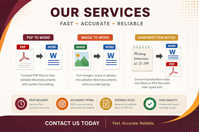 convert documents, image, handwritten notes to word or PDF