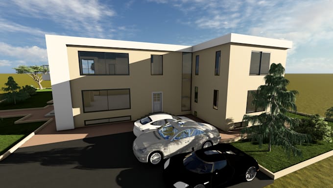 create a professional 3d bim model in revit for architecture