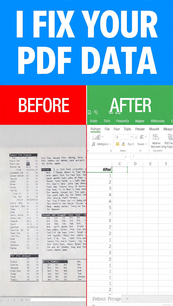 do PDF to excel data entry fast and accurately