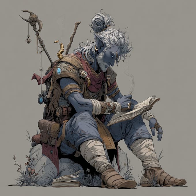do custom romantasy character illustration, dnd commission