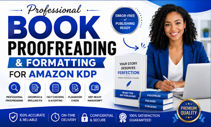 do professional book proofreading and formatting for amazon KDP