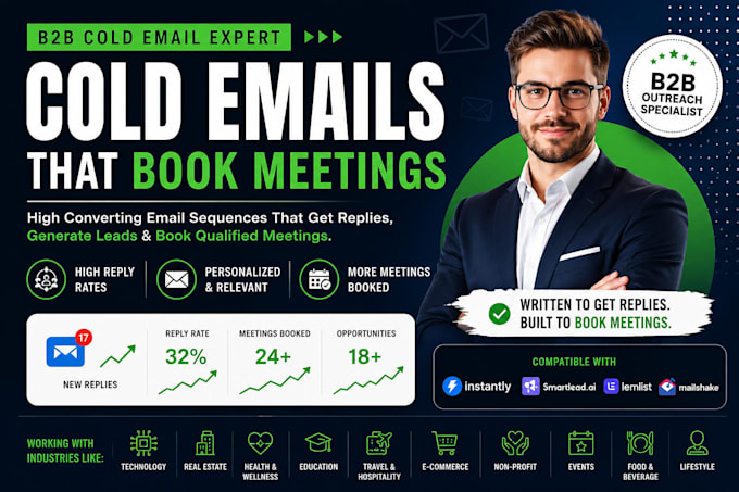 create a cold email sequence and b2b email campaign that books meetings