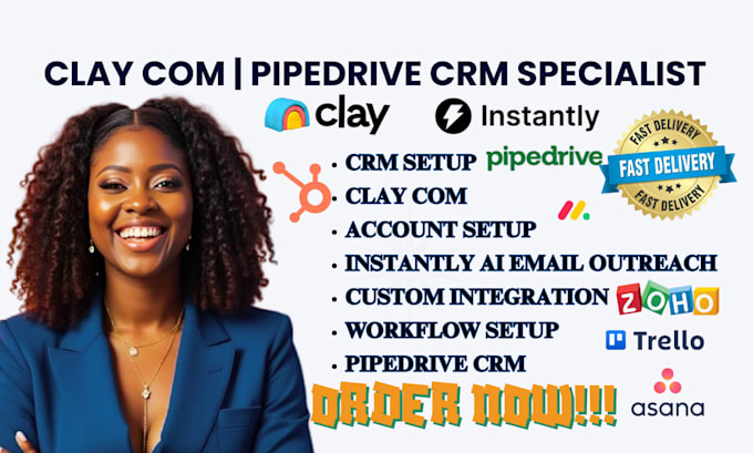 setup clay com instantly ai cold email lead generation pipedrive crm automation