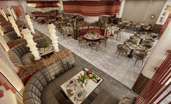 revit 3d dining lounge,chophouse interior,cgi coffee store,bar,restaurant render