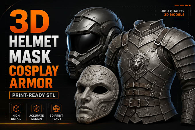 sculpt 3d mask 3d helmet and cosplay armor for 3d printing