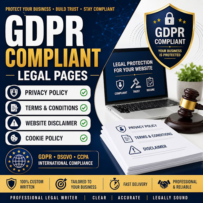 write gdpr compliant privacy policy, terms and conditions, disclaimer