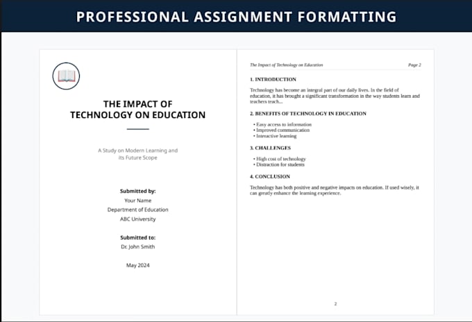 do professional assignment formatting in microsoft word