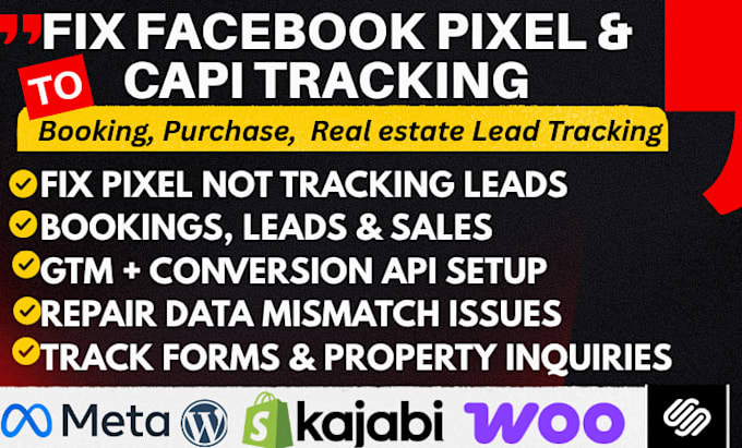 repair pixel tracking issues conversion api setup data mismatch real estate site