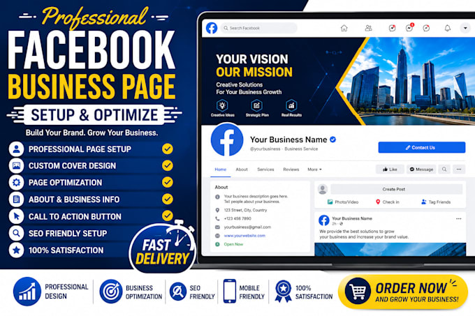professional facebook business page and optimize it