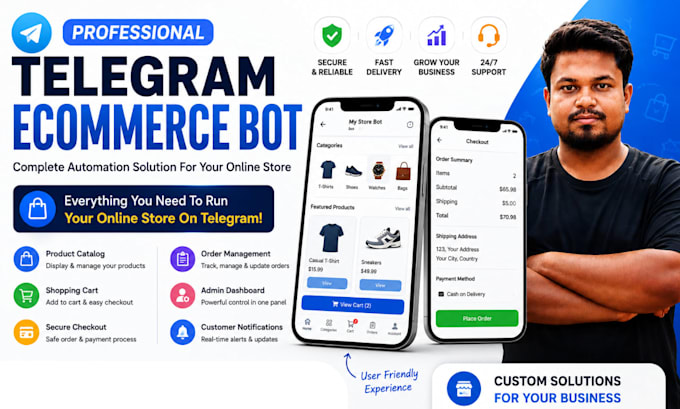 build a telegram ecommerce bot with cart and checkout