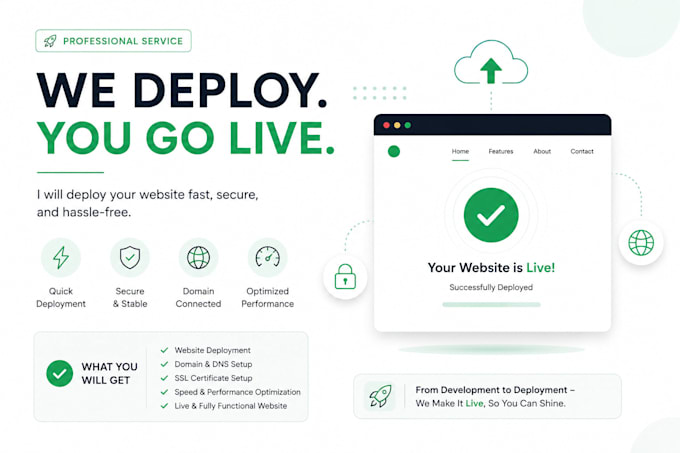 deploy your website frontend, backend or full stack on any hosting platform