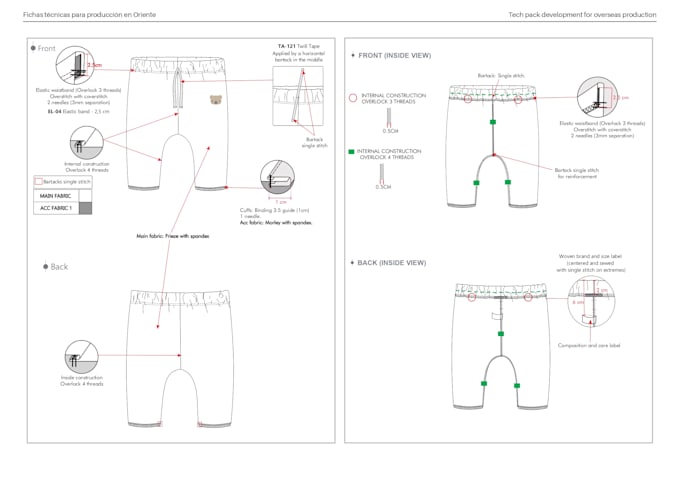 create tech packs with technical drawings and graphics