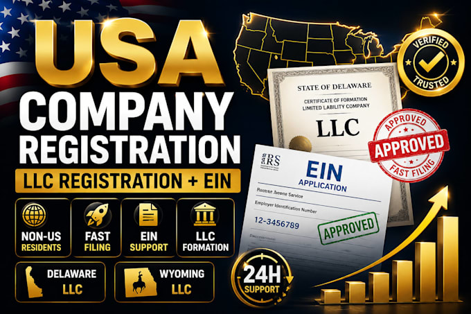 do llc registration, USA company registration with ein