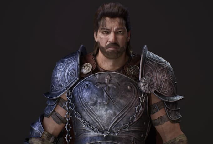 create 3d aaa game character, zbrush sculptor, texture, detail armor model,fbx