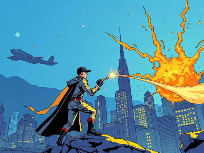 comic book illustration with comic