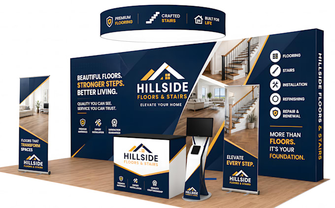 do trade show booth design, backdrop and exhibition graphics