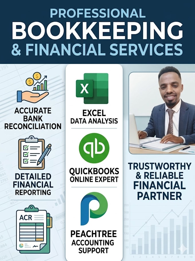 bank reconciliation, financial auditing, and data entry