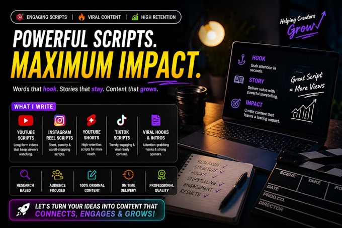 write engaging youtube and instagram scripts for viral content