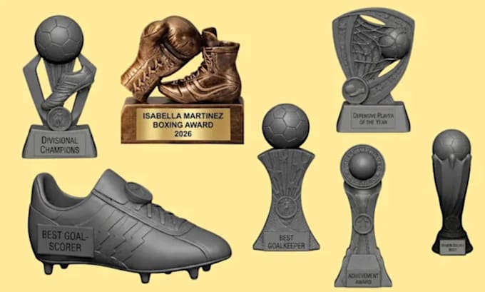 design custom 3d trophy model, award or medal for 3d printing stl and 3mf file
