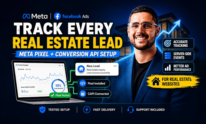 do real estate website meta pixel conversion API setup for facebook ads tracking