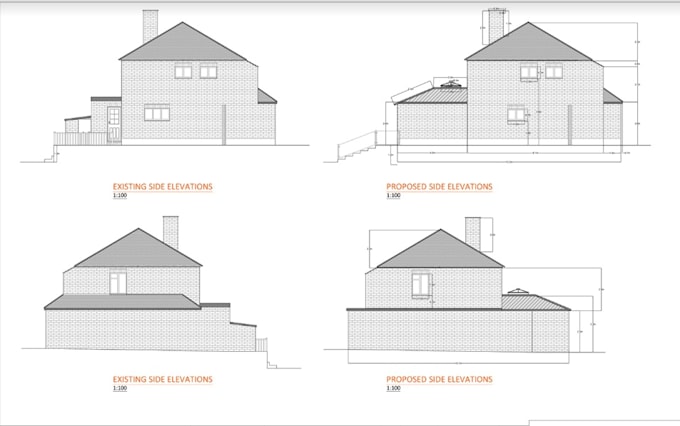 transform 2d floor plan to 3d exterior model,elevation plan,blueprint in autocad
