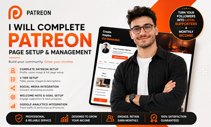 complete patreon page setup and management