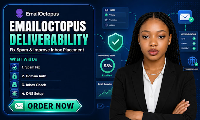 setup emailoctopus deliverability fix inbox spam issue and domain authentication