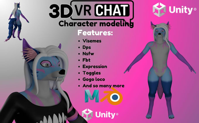 make custom anime vrchat model vrc avatar vr character vrchat avatar furry model
