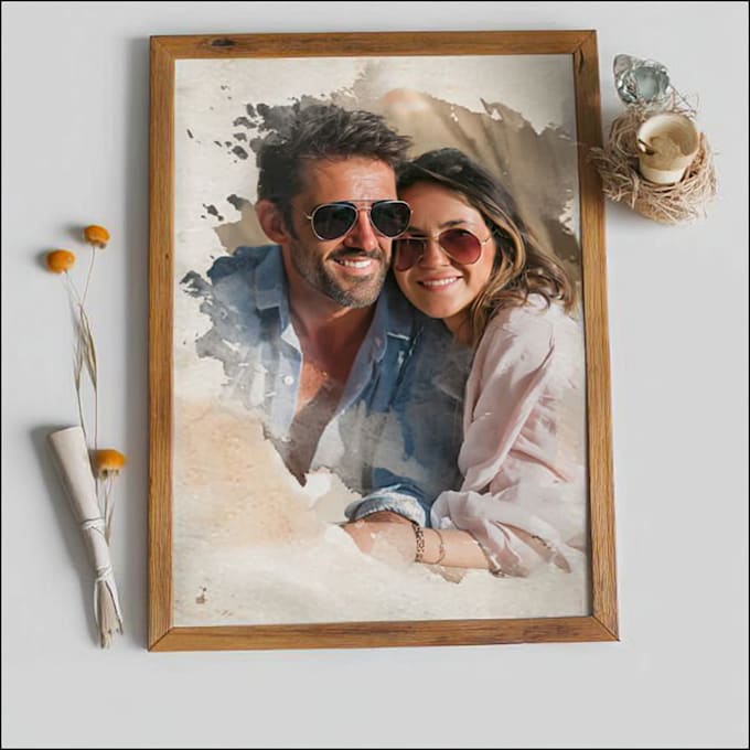 paint watercolor couple portrait