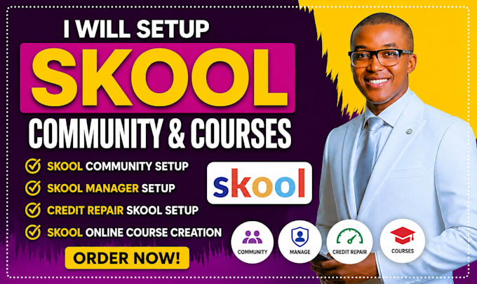 skool community setup skool manager credit repair skool online course creation
