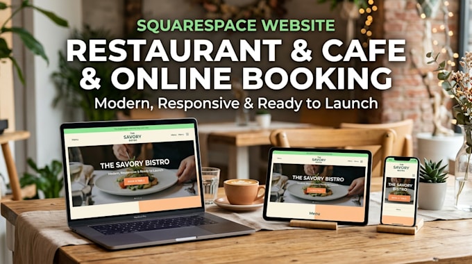 create squarespace website for restaurant or cafe with booking