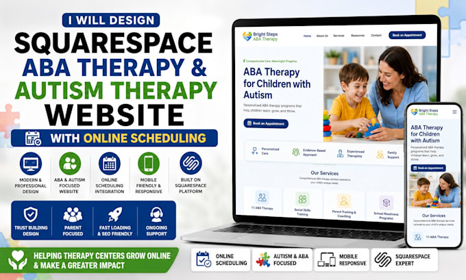 squarespace aba therapy and autism therapy website