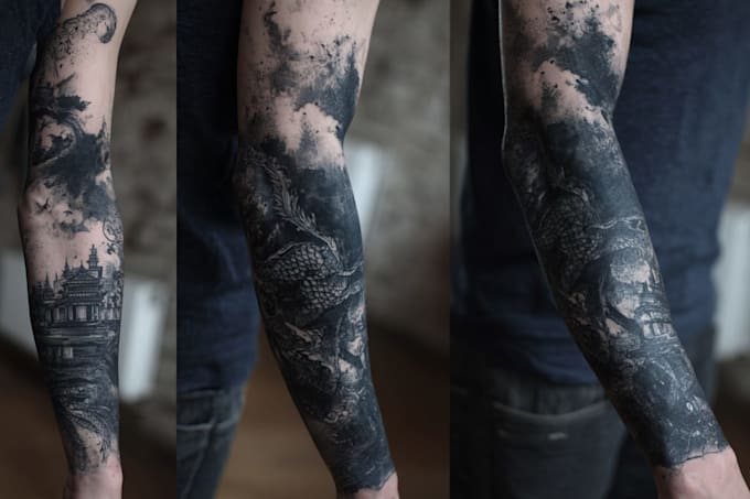 create a tattoo design for leg sleeve