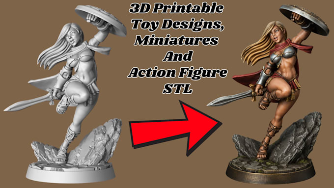 create 3d printable toy designs, miniature, and action figure stl