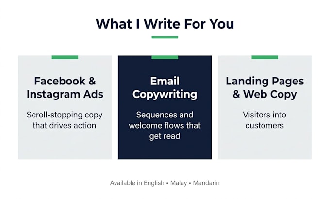 write conversion copy for ads, emails and landing pages