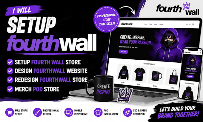 setup fourth wall store, design fourthwall website redesign